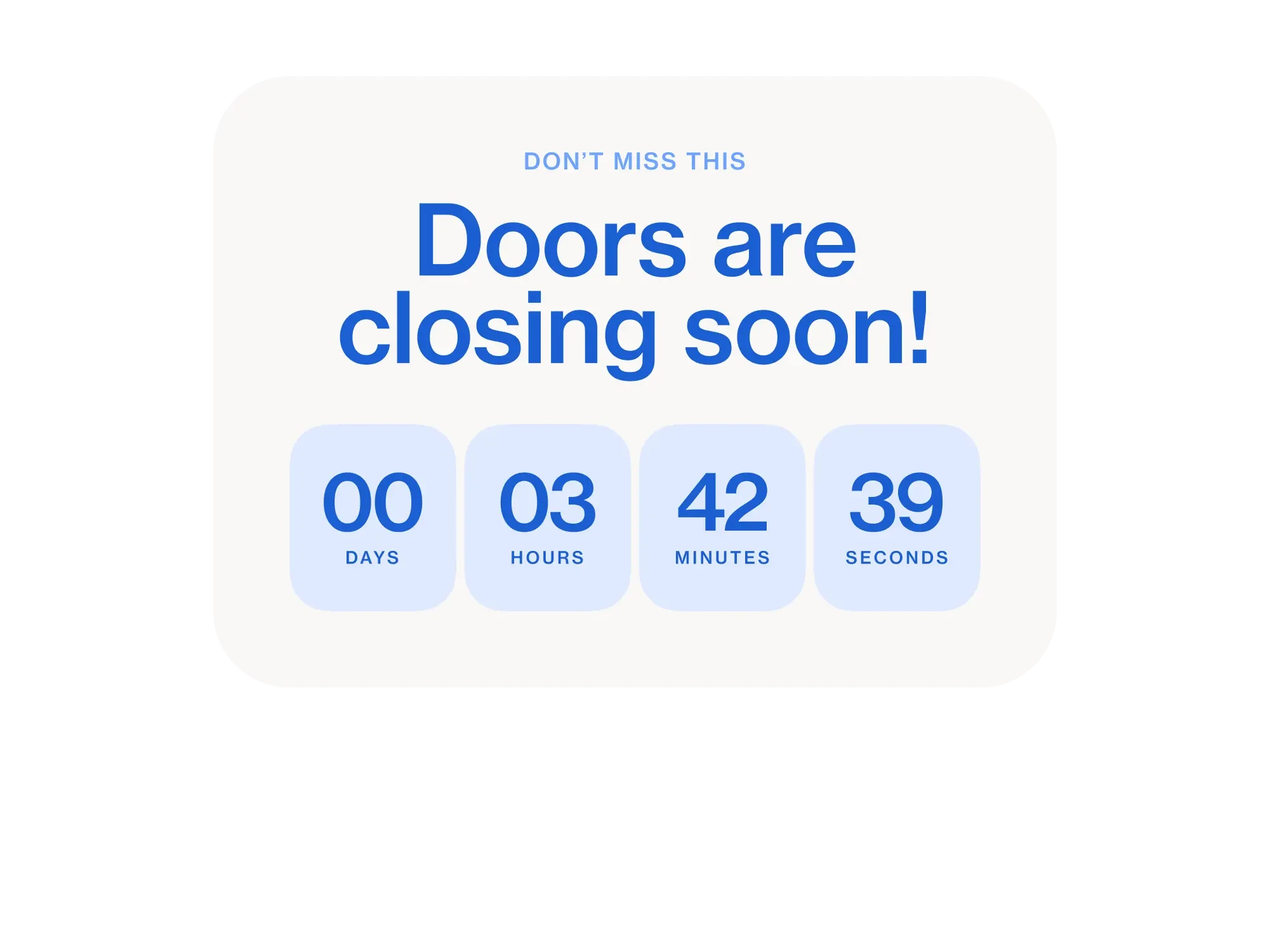 Countdown timers